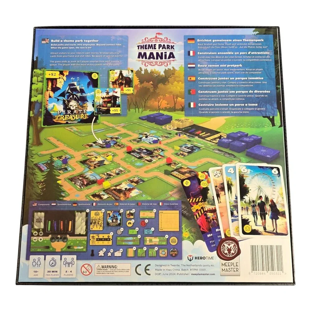 Theme Park Mania Board Game Limited First Edition Strategy Game With Accessories